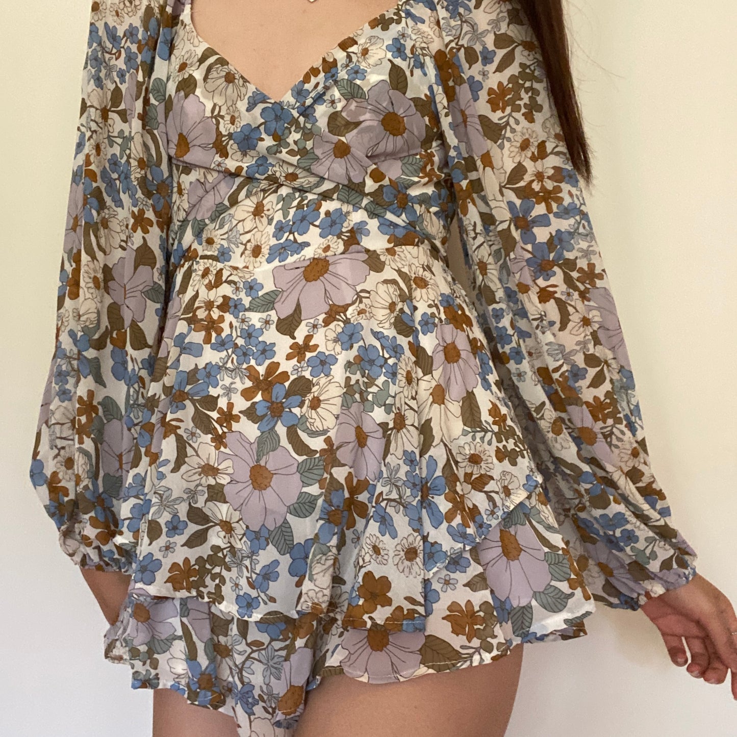 Blue flower romper