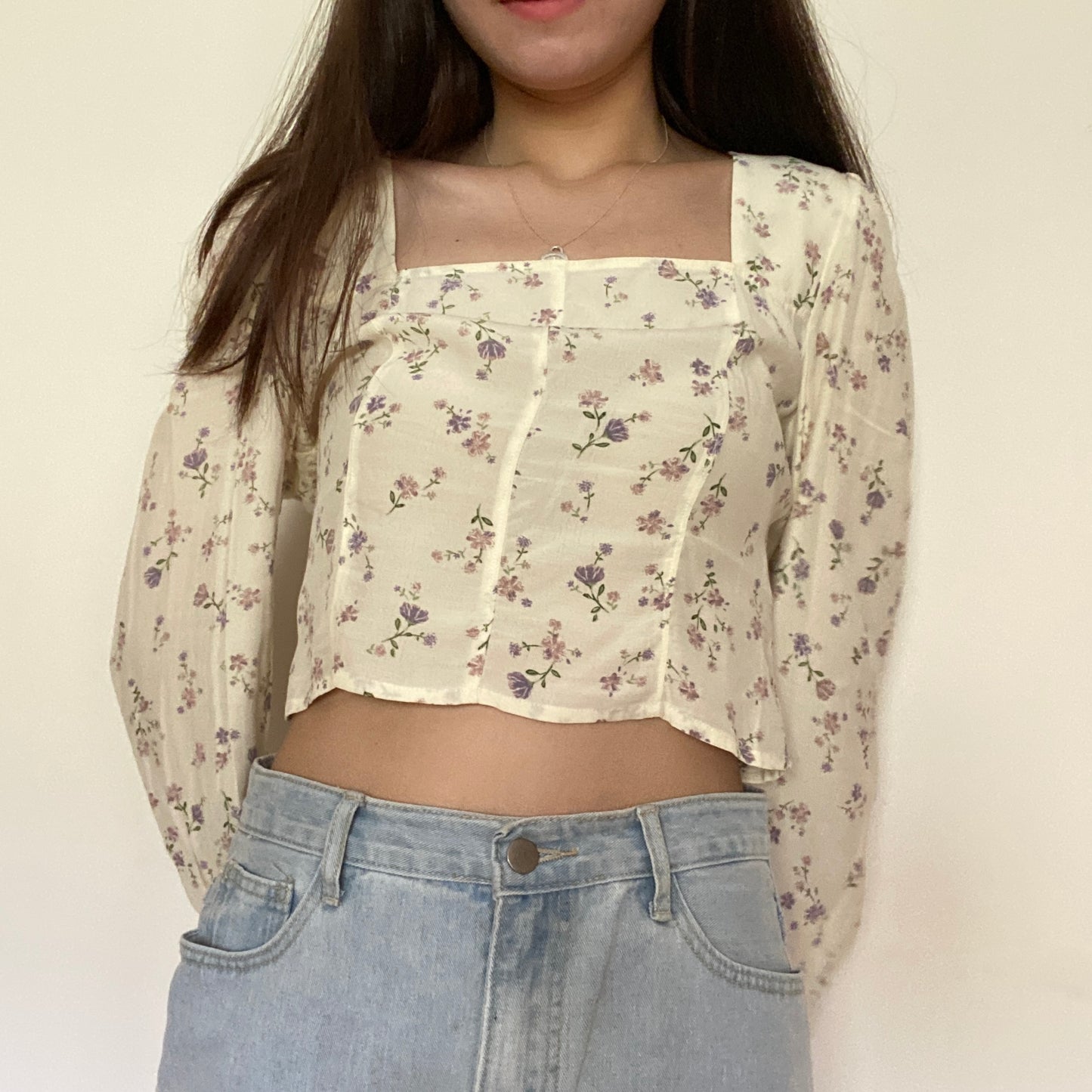 Ivory Daisy Print Blouse